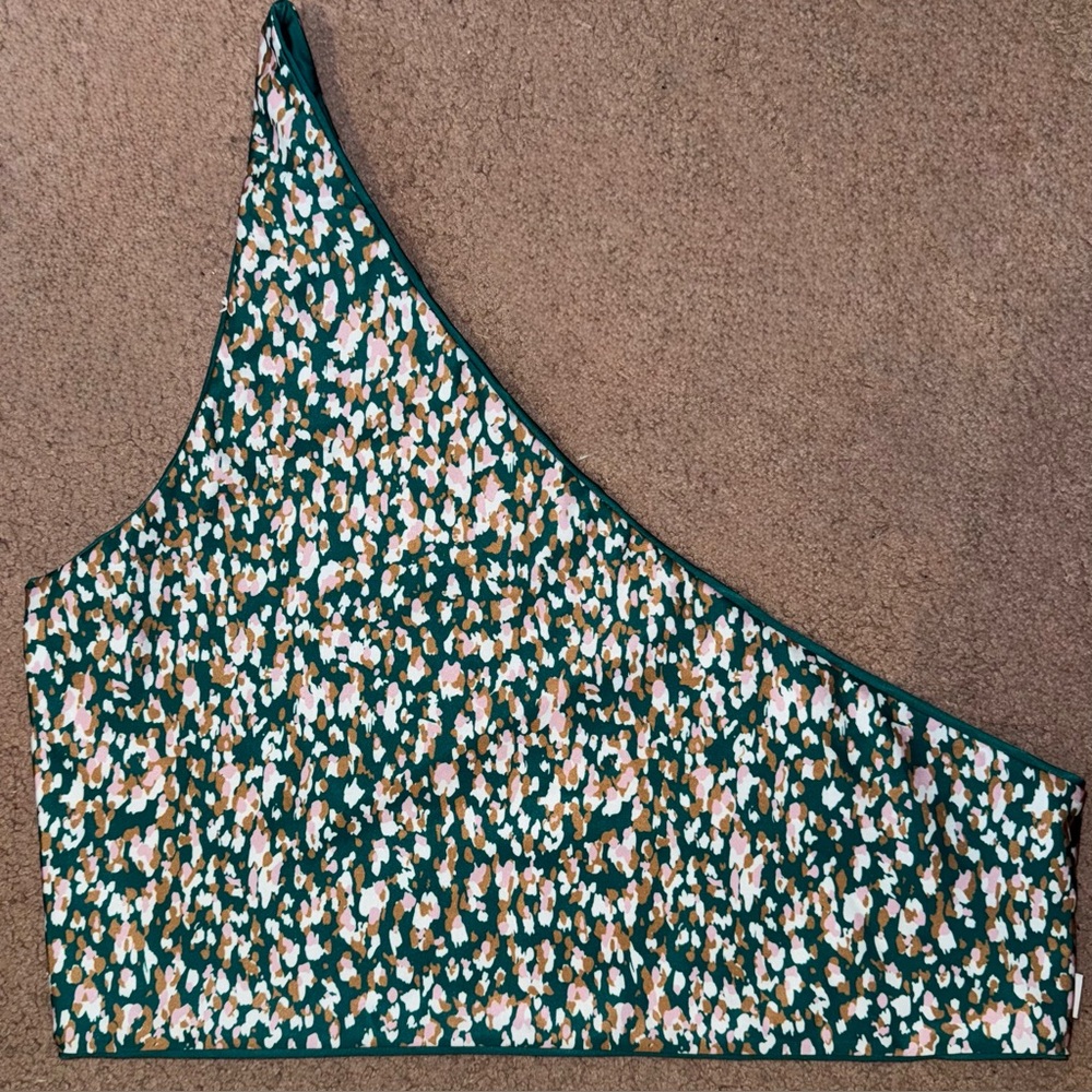 Baiia Reversible One Shoulder Green Speck Bikini Top Size US 22 NWT!